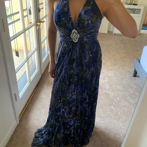 Flowy Blue floral gown